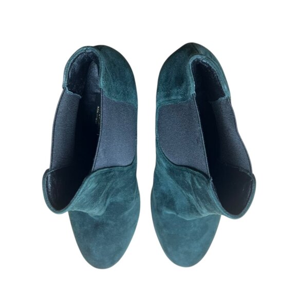 Dolce & Gabbana Green Suede Block Heel Ankle Boot 7.5 Winter Holiday Christmas - Picture 8 of 14